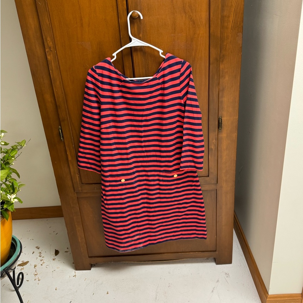 Lilly Pulitzer Charlene striped cotton spandex dress MED L-37 19in pit pit